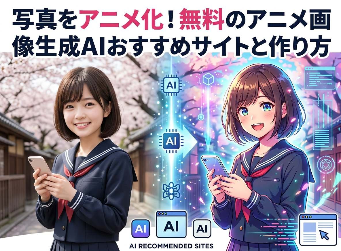 【2026】写真をアニメ化！無料のアニメ画像生成AIおすすめサイトと作り方を紹介
