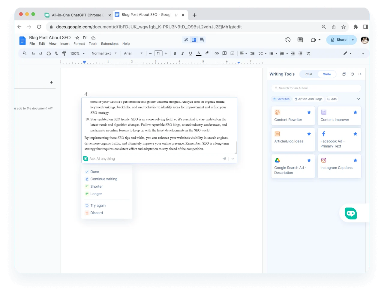 Google Docsを<span class="text-[#00D3B6]">より優れたNotion AI代替手段</span>にする