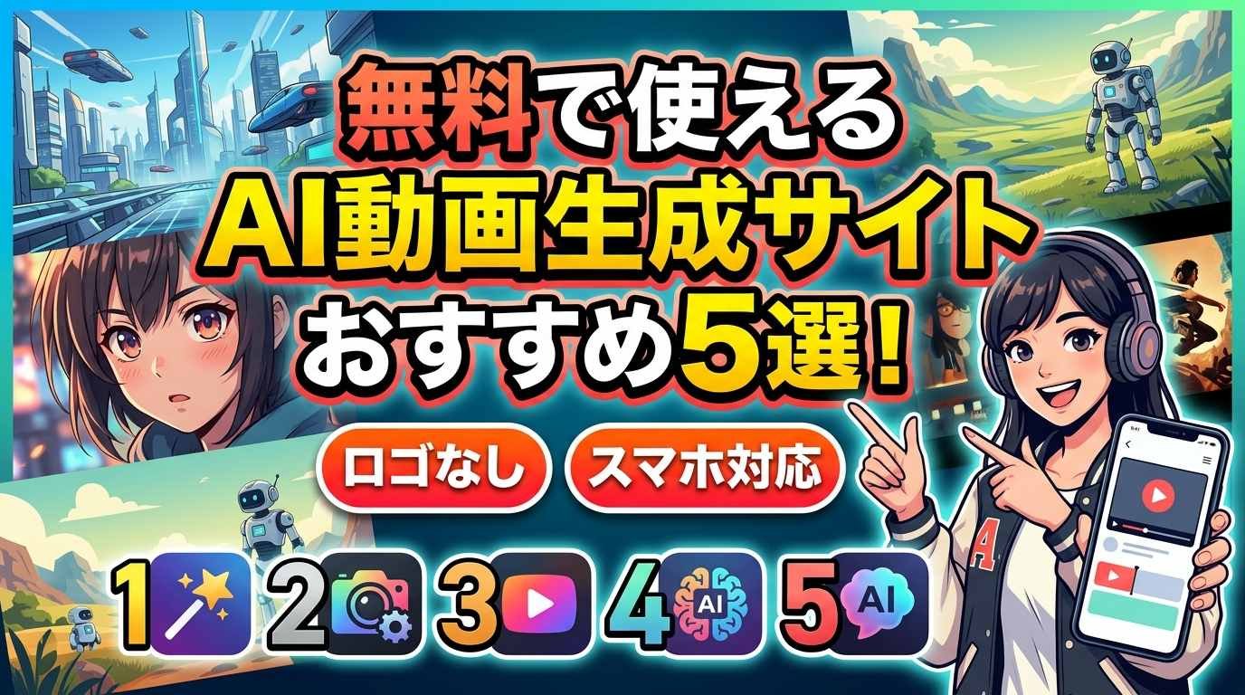 無料のAI動画生成サイトをお勧め