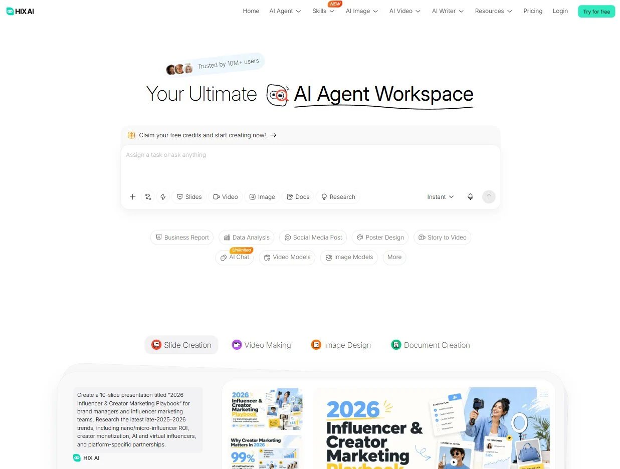 HIX AI-homepage