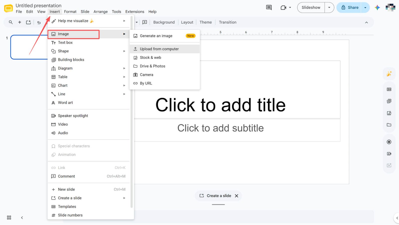 Insertar imágenes en Google Slides