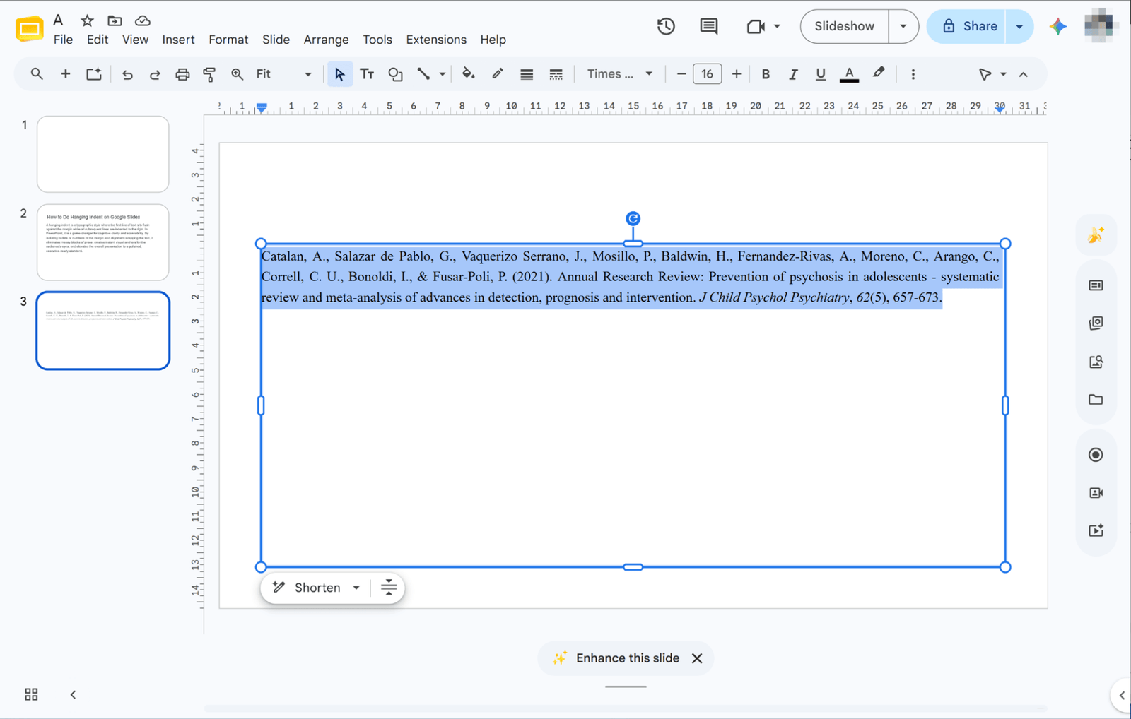 selecting your text